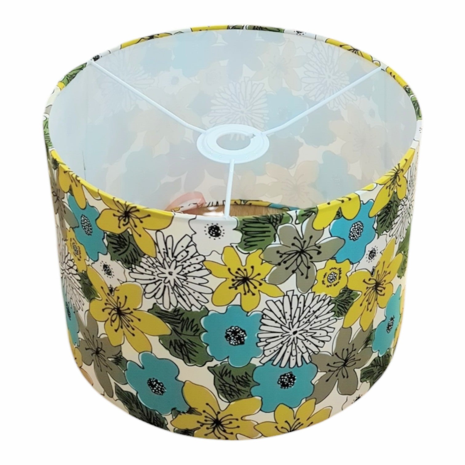 Mid century floral fabric lampshade