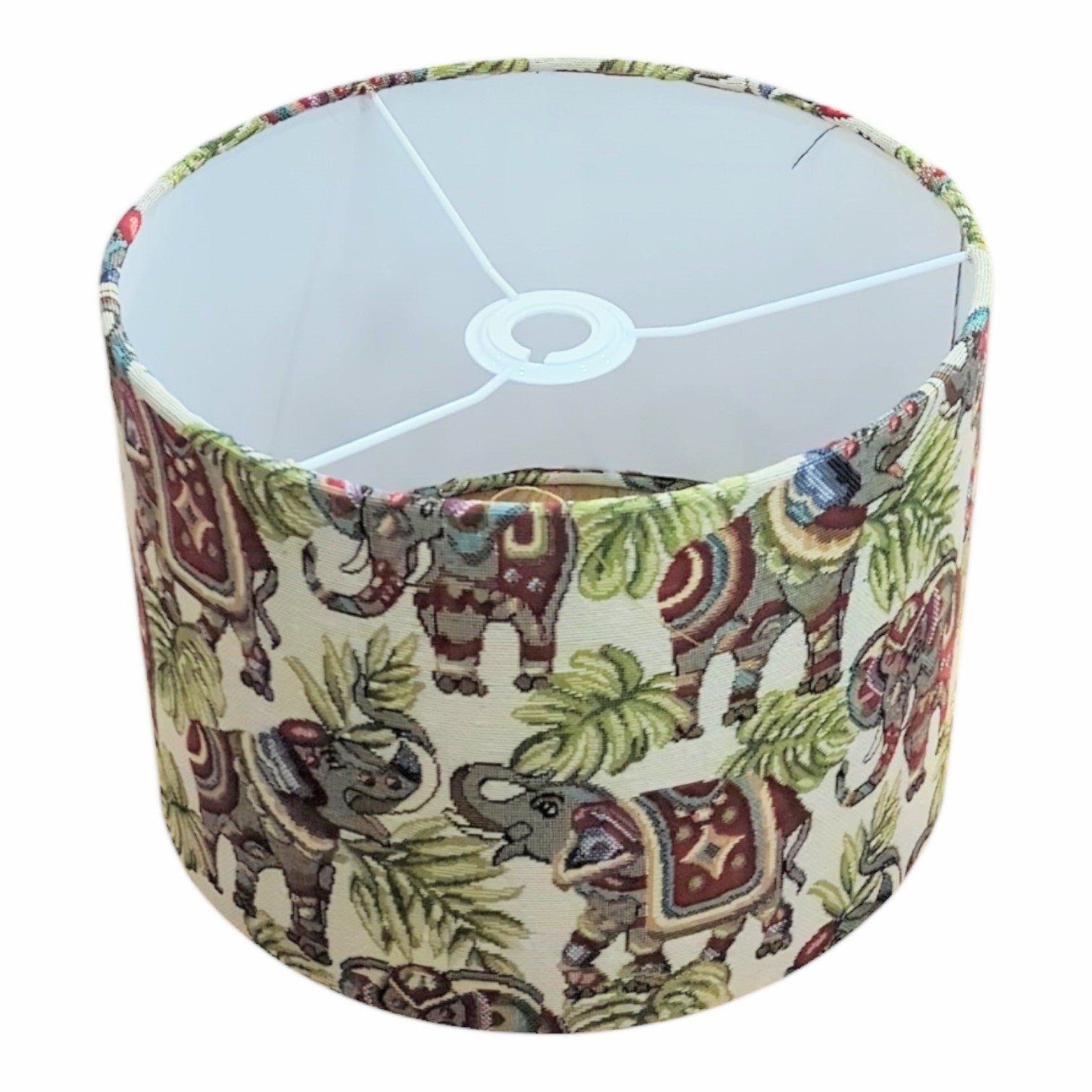 New World Elephant fabric lampshade.