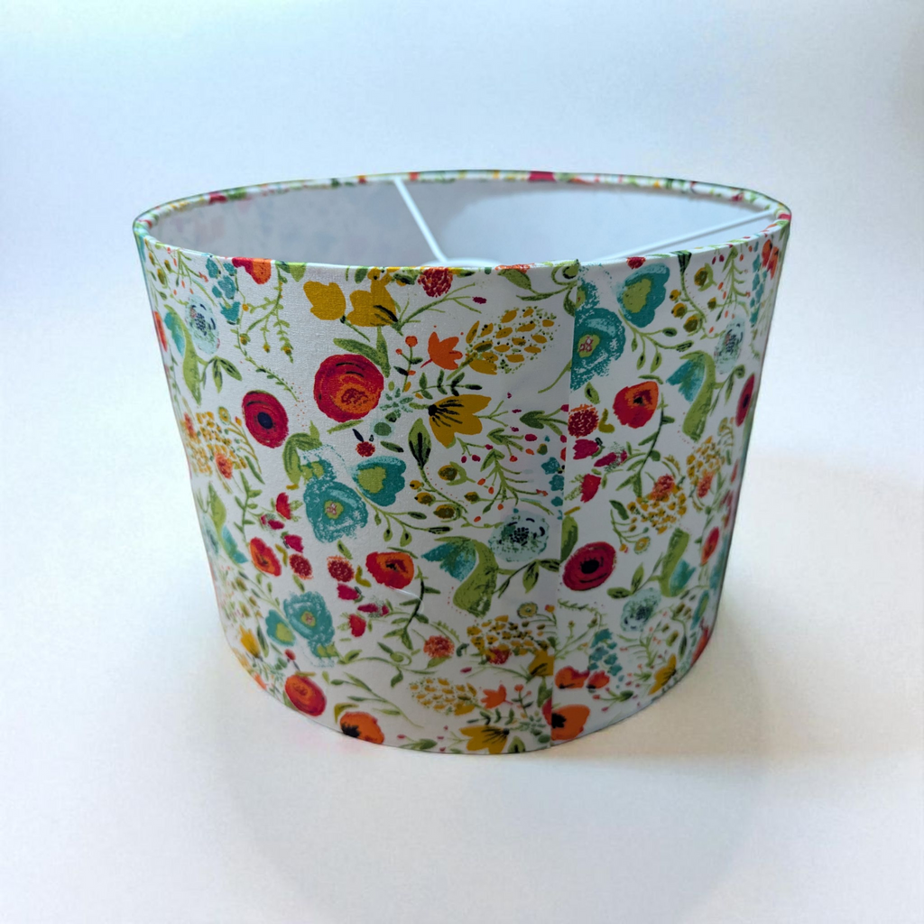 Floral cottage style fabric lampshade