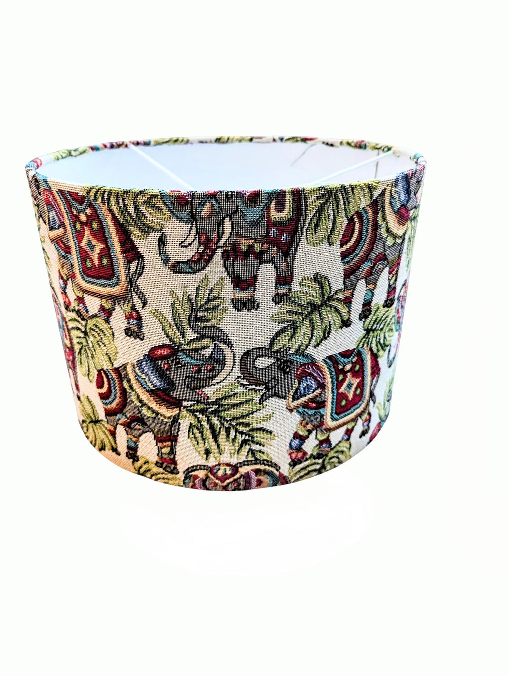 New World Elephant fabric lampshade.