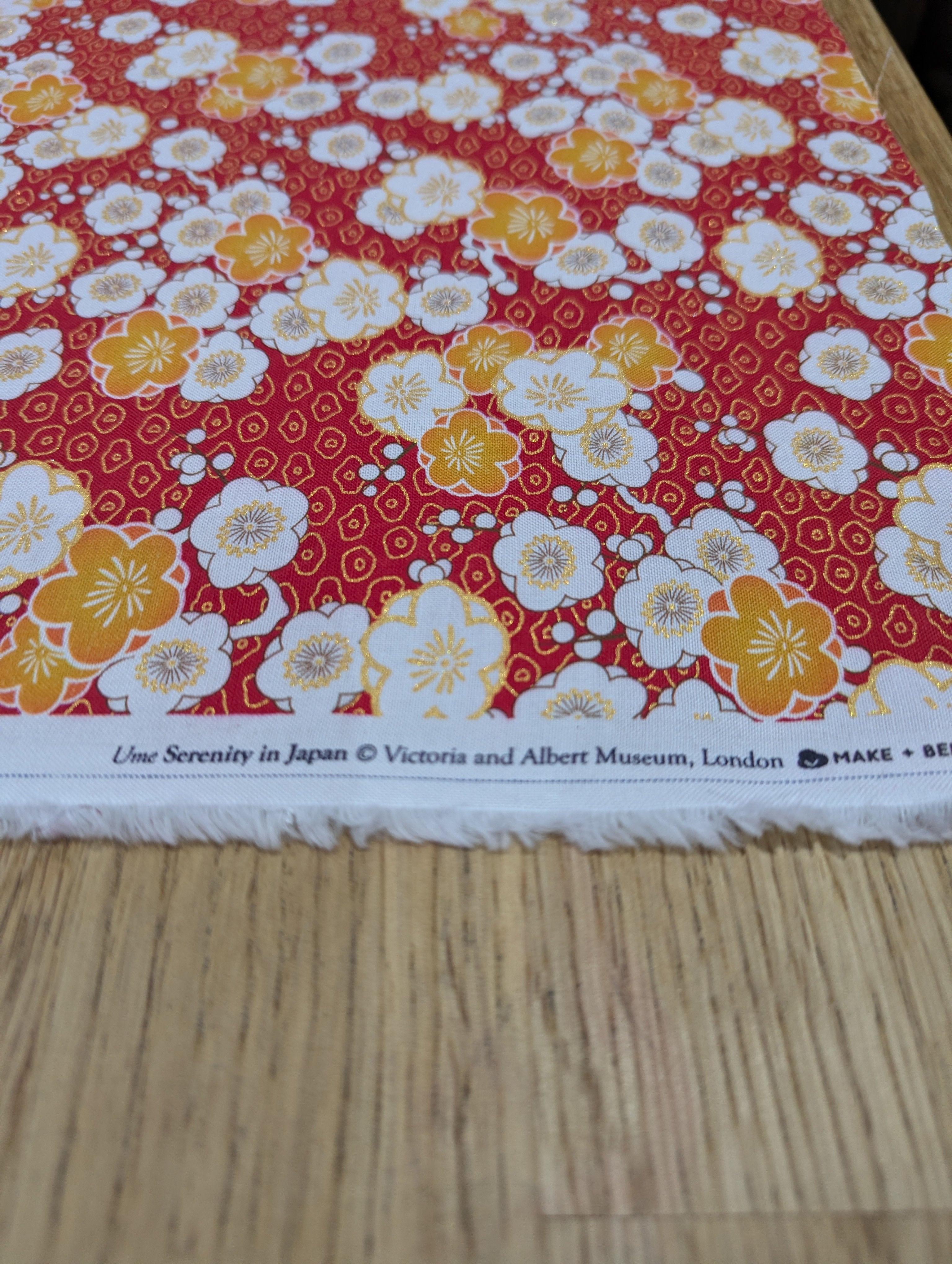 V&A Museum Collection Japanese Serenity fabric lampshade.