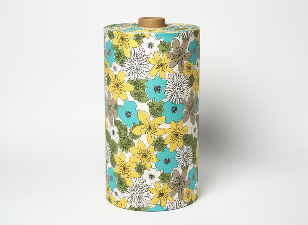 Mid century floral fabric lampshade