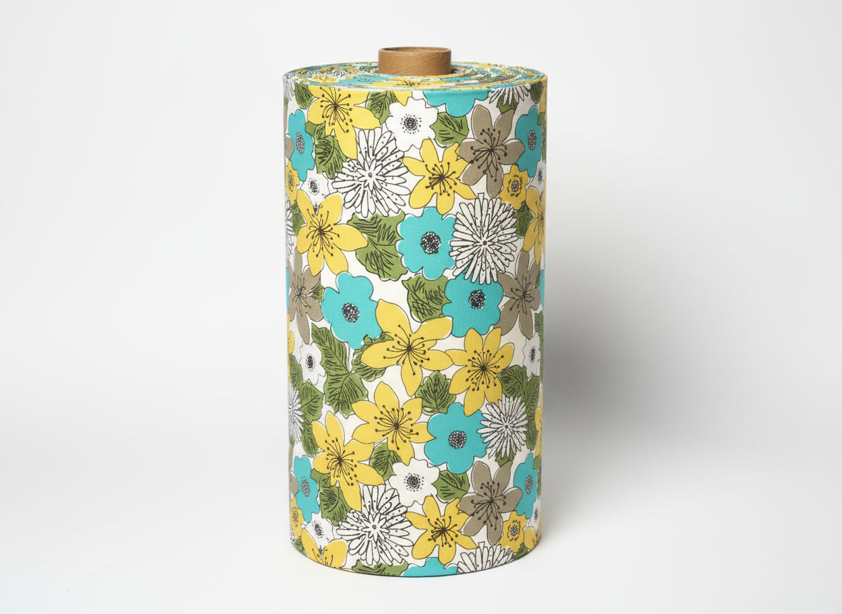 Mid century floral fabric lampshade