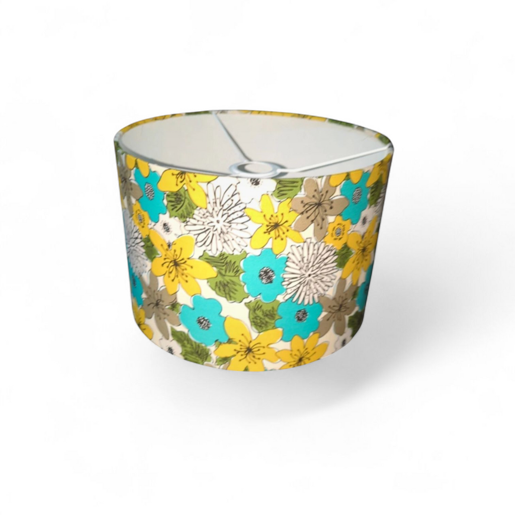 Mid century floral fabric lampshade