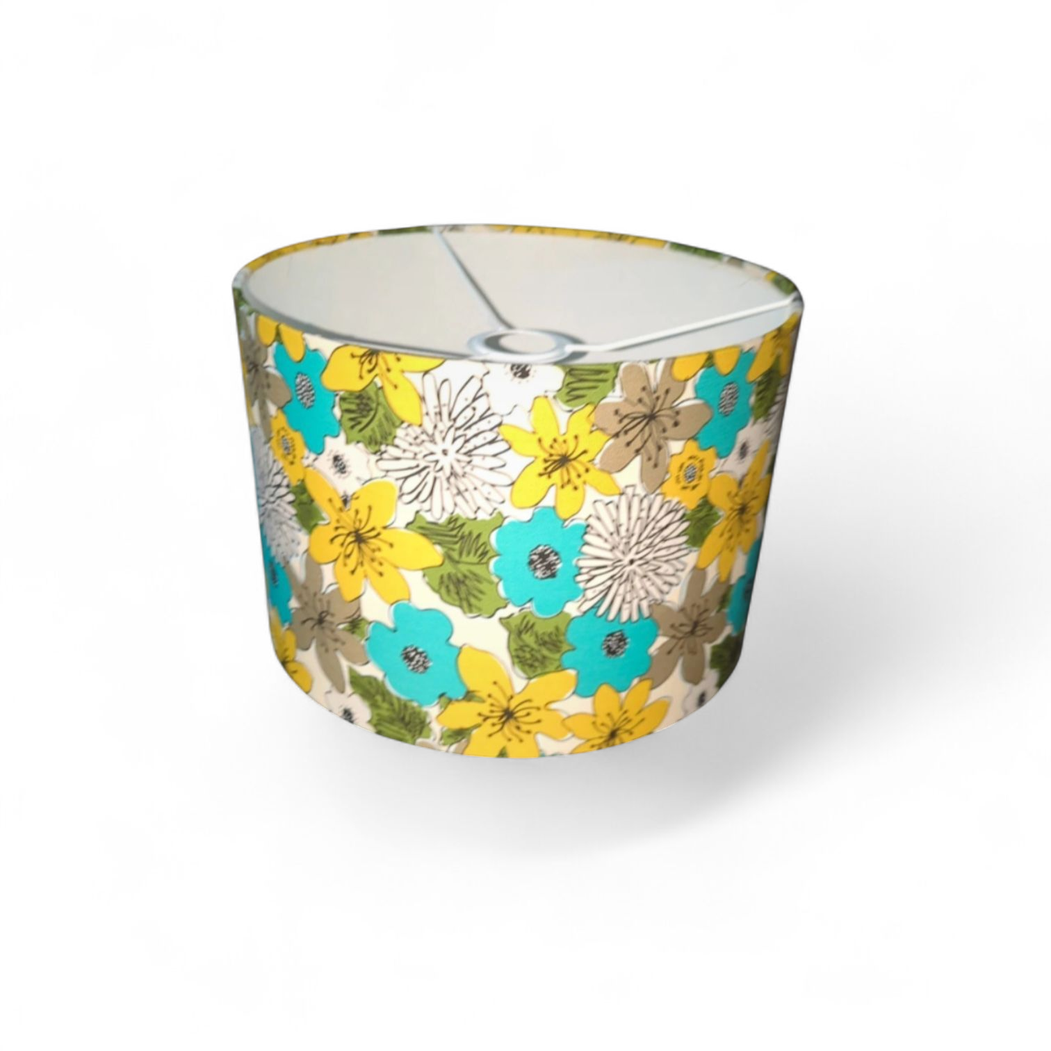 Mid century floral fabric lampshade