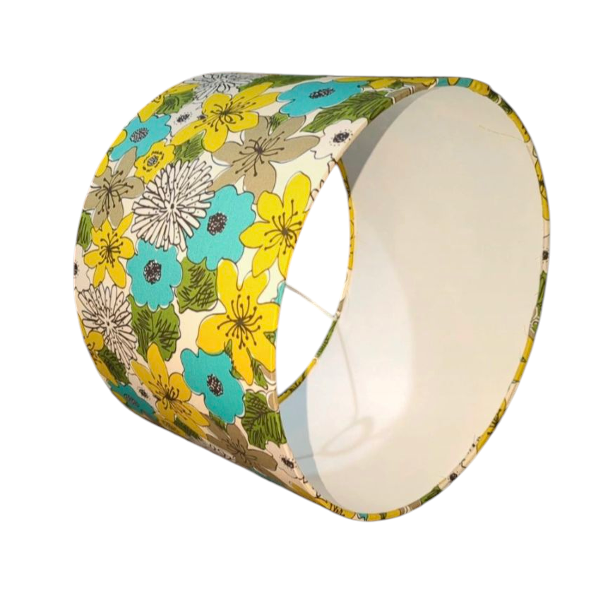Mid century floral fabric lampshade